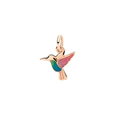 Charm Dodo Nature colibri en or rose et email
